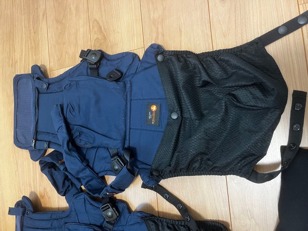 【美品】napnap 双子用抱っこ紐 ネイビー 箱あり　ふたご抱っこひも