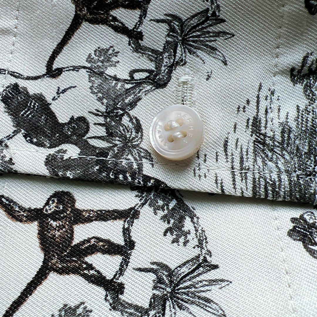 未使用　HERMES エルメス　アニマル　シルク　シャツ　ジャケット