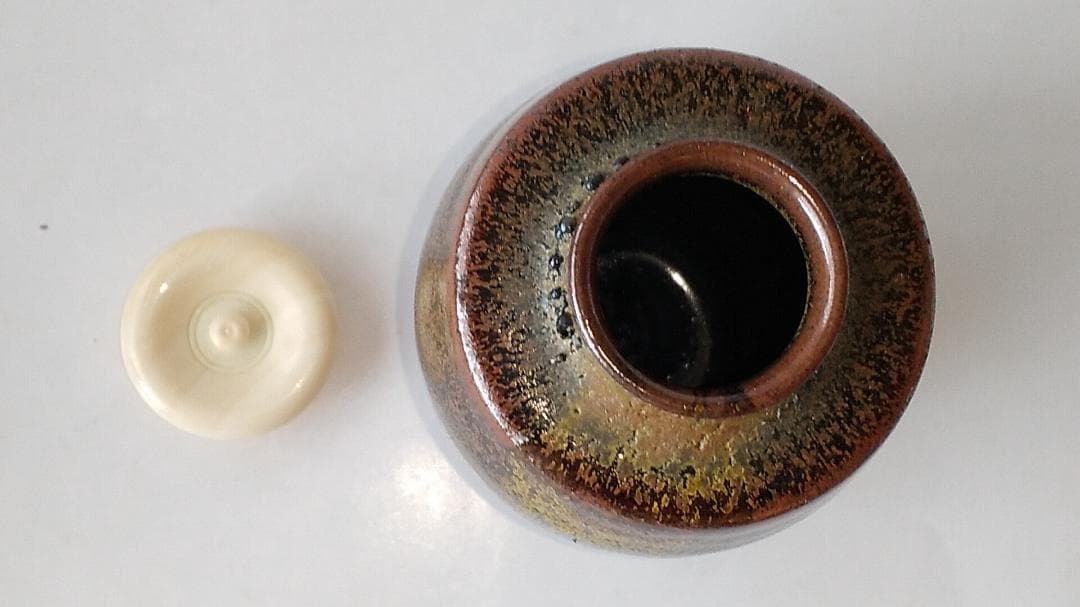 笹田有祥 摸 北野肩衝 茶入 唐物 大名物 仕覆 二人静 茶道具 共箱 栞 新品