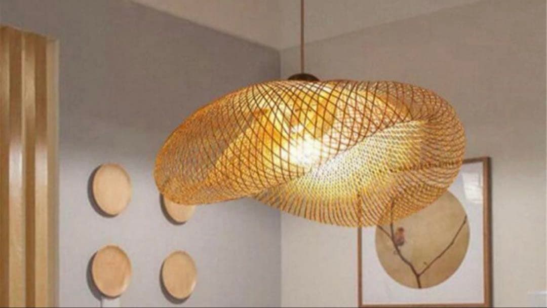 バンブー天然素材 波打ちシーリングライト