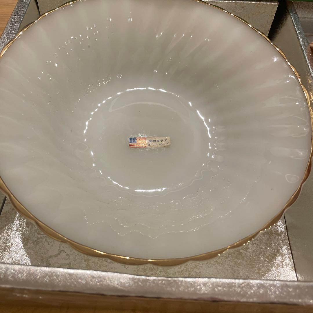 ファイヤーキング　ミルクガラスボールサラダセット　USA