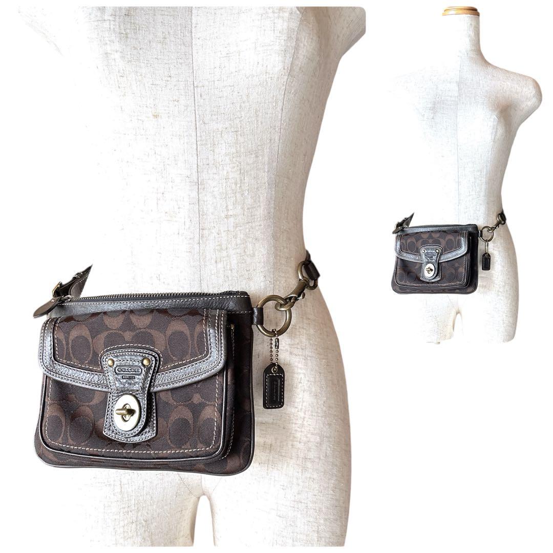 COACH レガシー ターンロック シグネチャー ショルダー ウエストバッグ