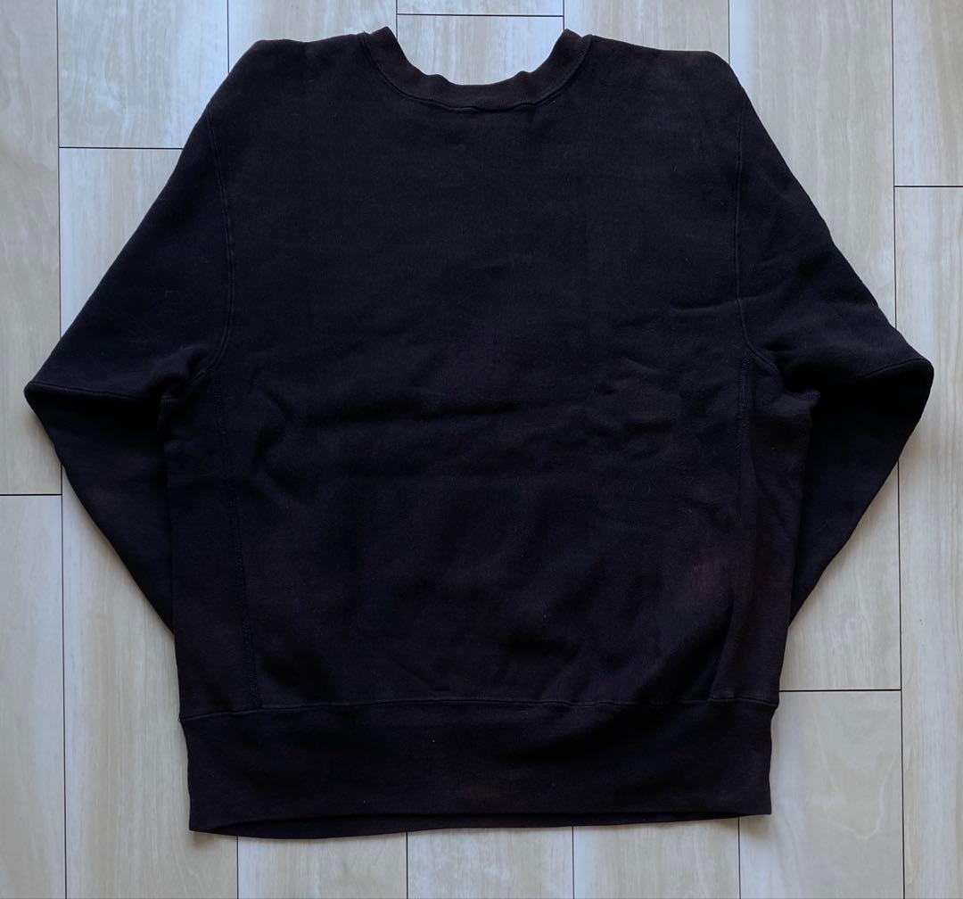 激レア80s USA製 リバースウィーブ ブラック 黒 IOWA 完全目無し