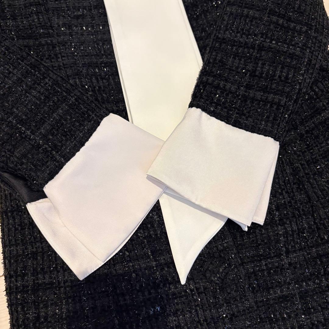 Darich クラシカルボウタイツイードミニワンピース ブラック FL