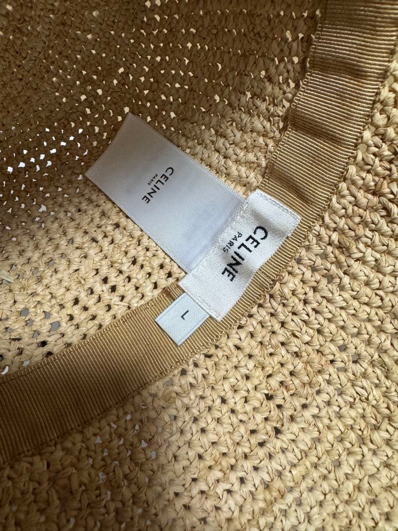 Mia◎美品◎CELINE バケットハット ラフィアハットLサイズ