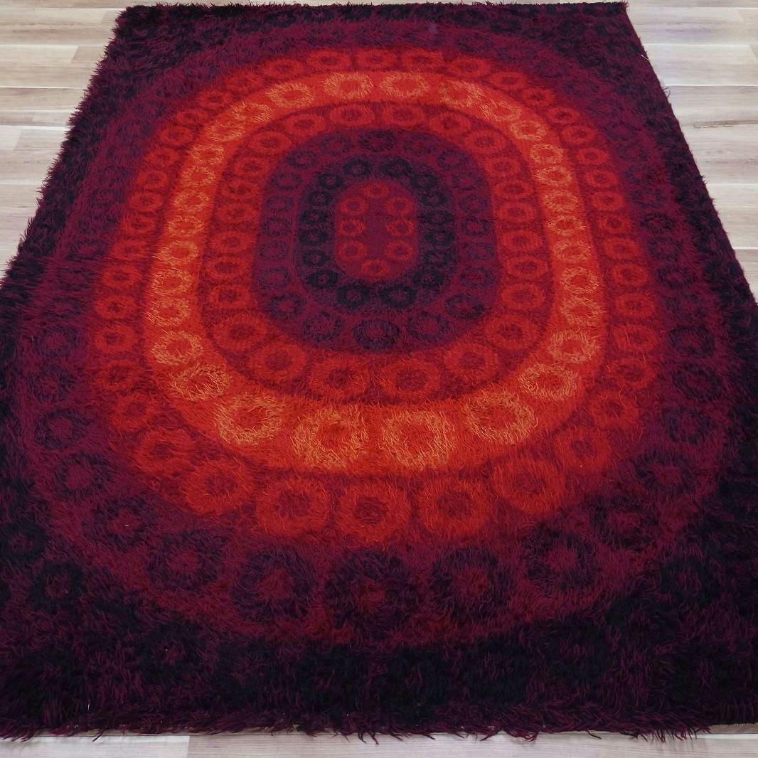 専用Y3189-2 ウール100% シャギーパイル ラグ 大判 276×197㎝