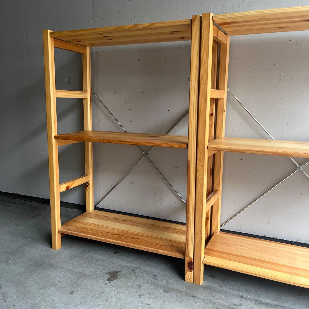 無印★パイン材ユニットシェルフ・奥行２５ｃｍタイプ・５８ｃｍ幅・小 ２個セット