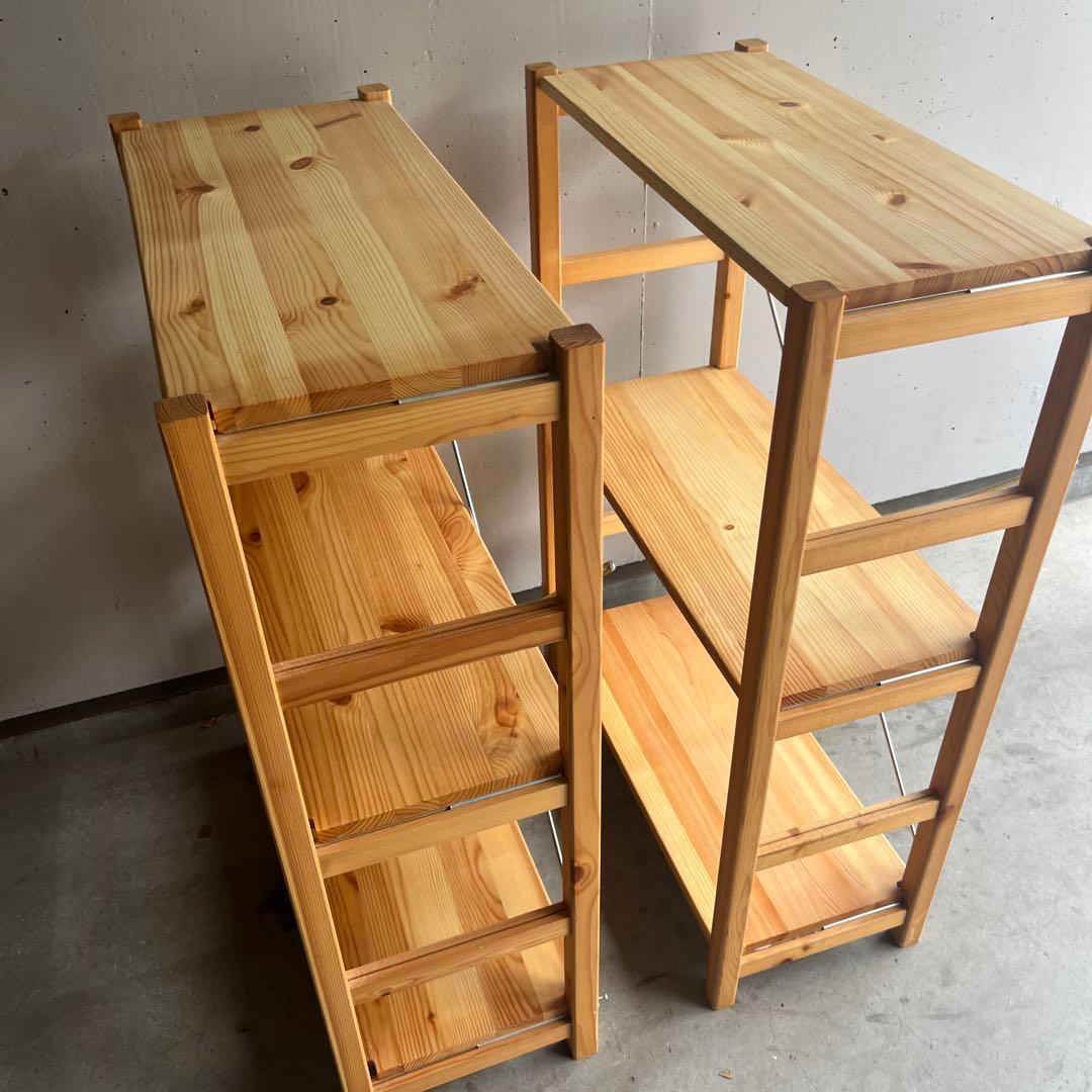 無印★パイン材ユニットシェルフ・奥行２５ｃｍタイプ・５８ｃｍ幅・小 ２個セット