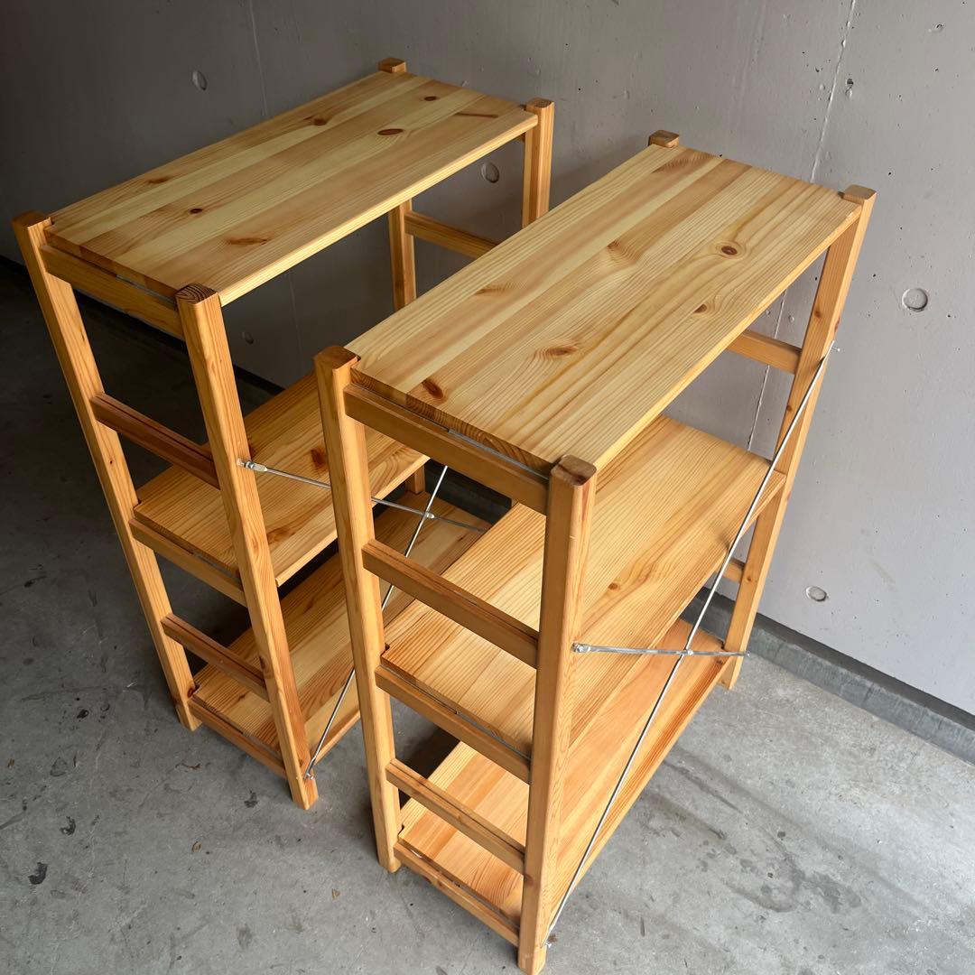 無印★パイン材ユニットシェルフ・奥行２５ｃｍタイプ・５８ｃｍ幅・小 ２個セット