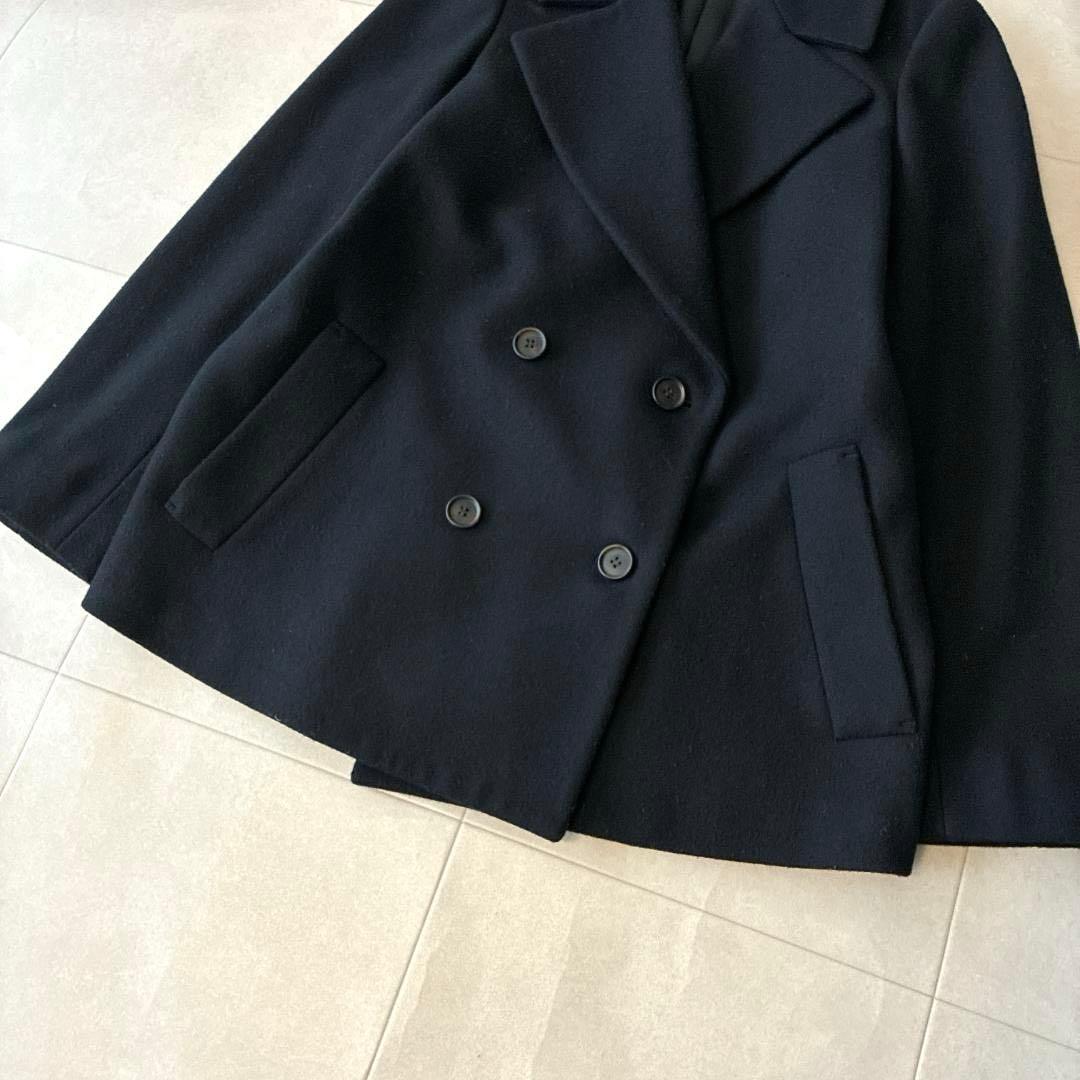 近年 美品 ICB♡ウールリバー Pコート ダブルボタン 大きいサイズ 13黒
