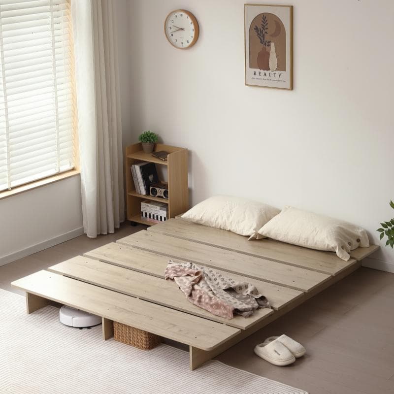 超人気！【SD・幅140cm】木目調 ベッド SD ローベッド　NATURAL