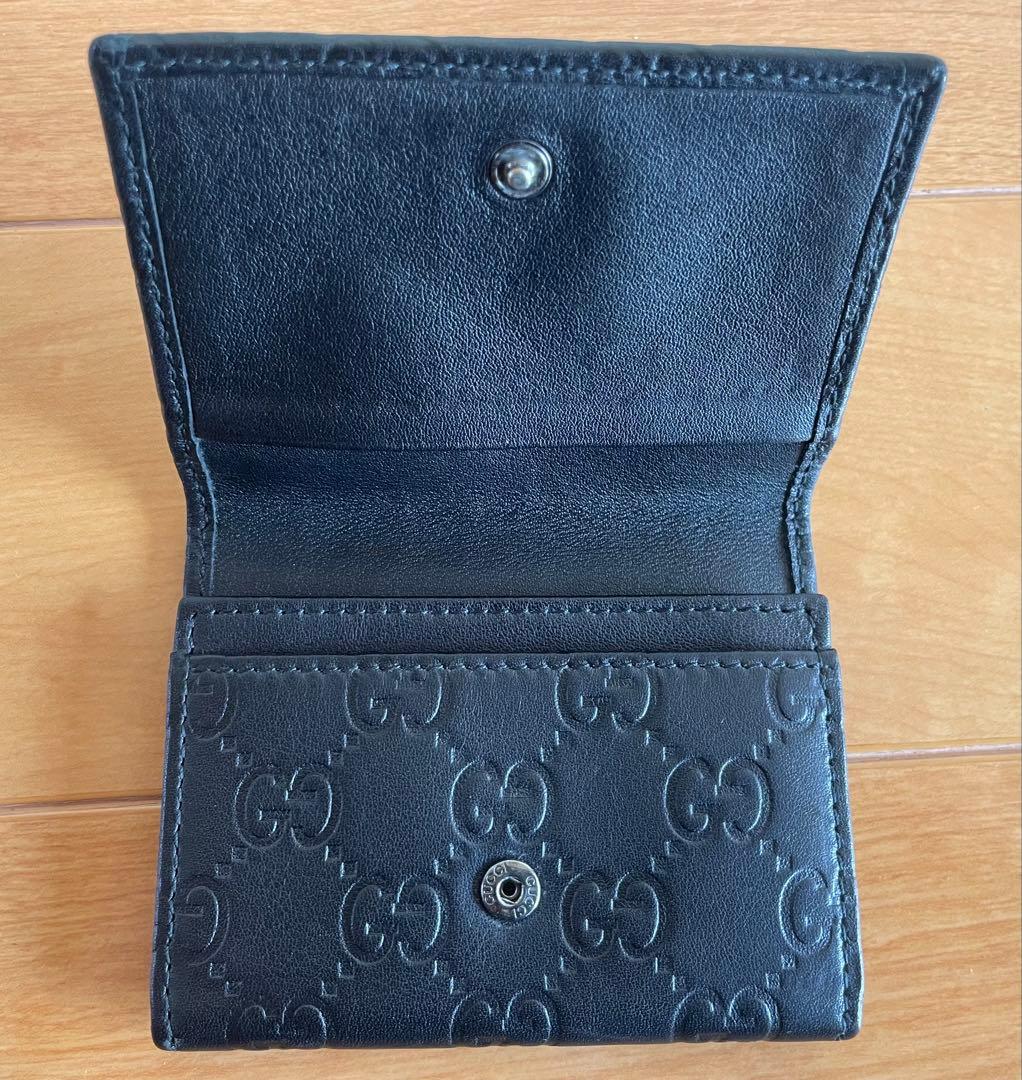 GUCCI グッチ　ブラック レザー 名刺入れ
