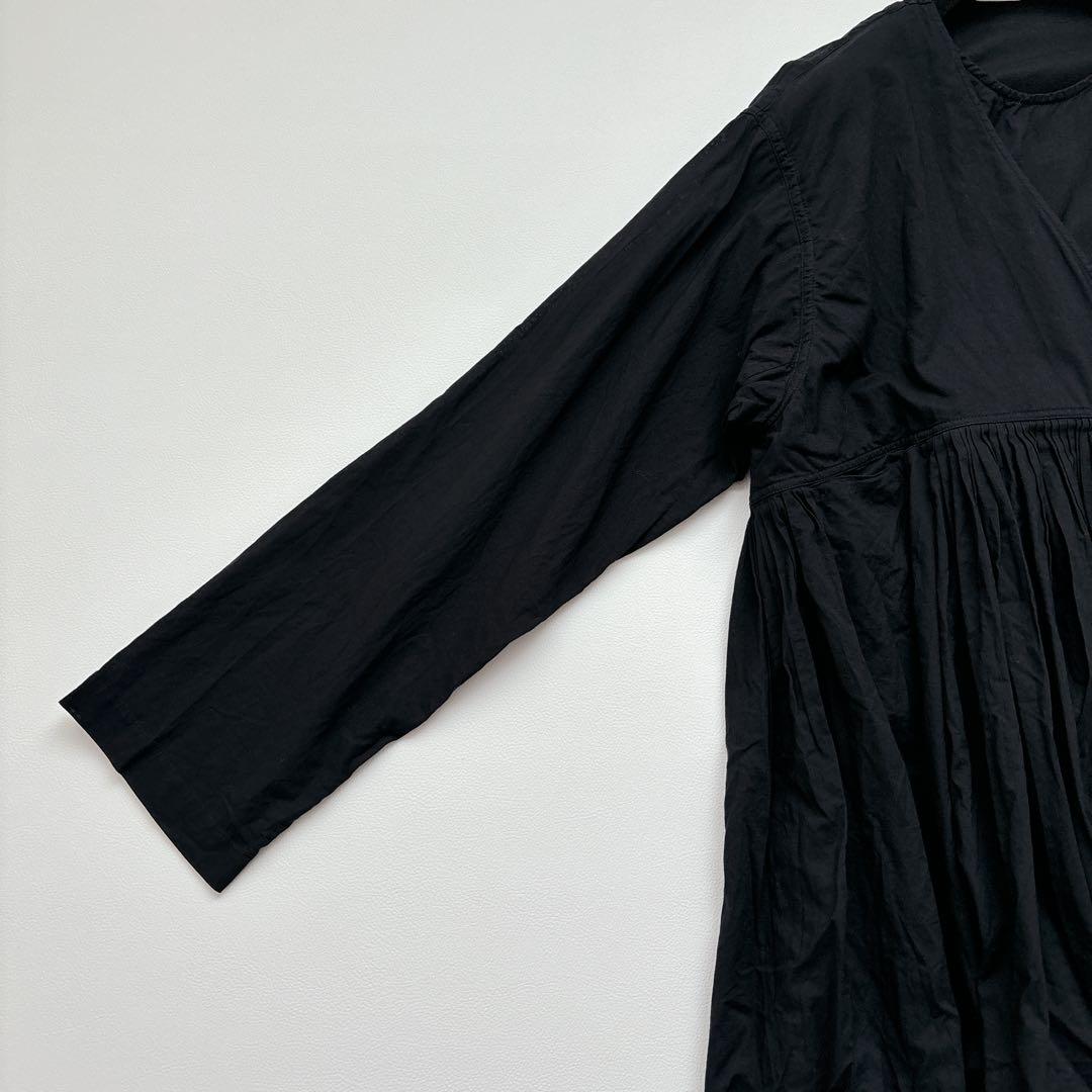極美品✨25AW かぐれ コットンボイルアンガルカシャツ ブラック フリー