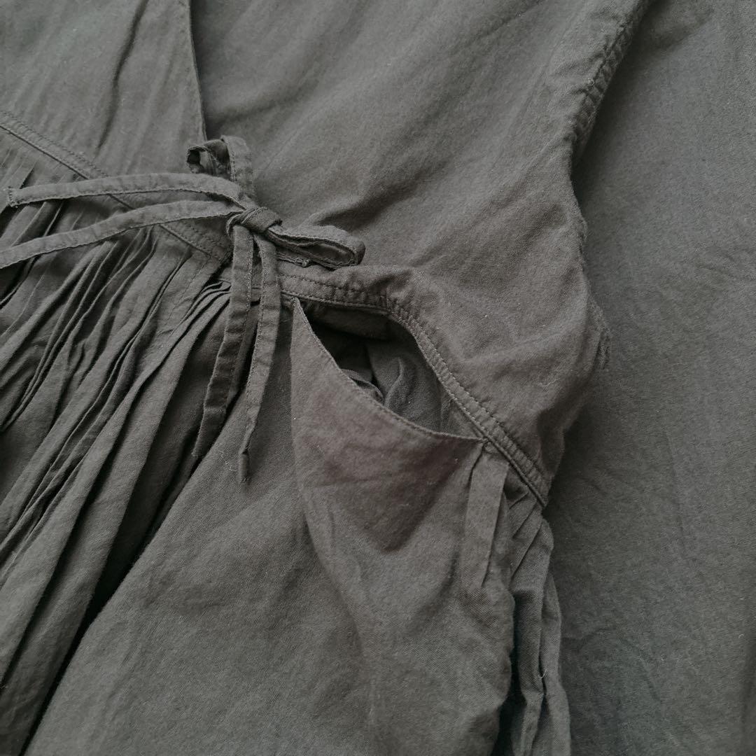 極美品✨25AW かぐれ コットンボイルアンガルカシャツ ブラック フリー