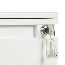 超人気！オフィスワゴン3段組立て不要 キャスター付き 鍵付き60cm（グレー）