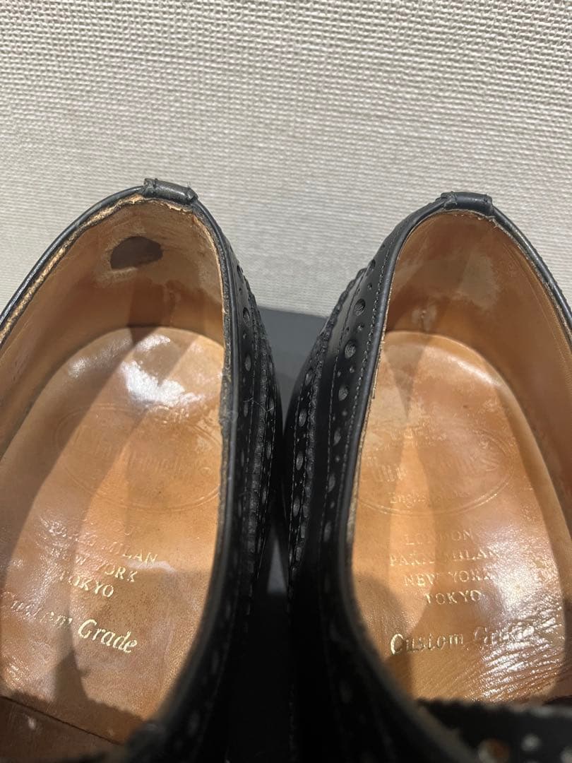 Church's burwood ウィングチップ ブラックレザーシューズ