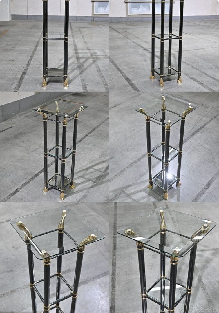 ガラストップスタンド 猫足 カブリオール リビング 玄関 サロン 店舗什器