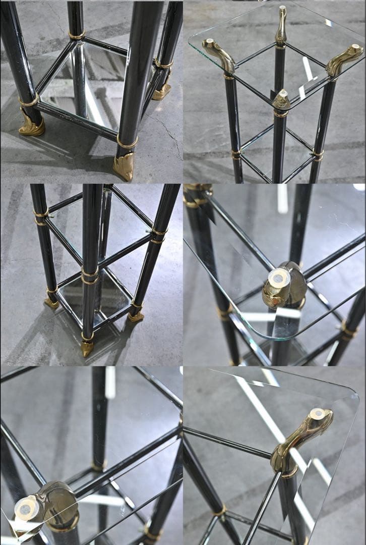 ガラストップスタンド 猫足 カブリオール リビング 玄関 サロン 店舗什器