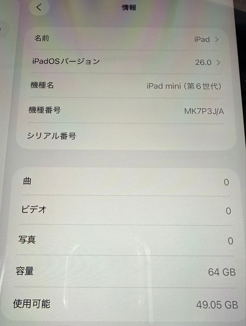 iPad mini (第6世代)スターライト64GB Wi-Fi