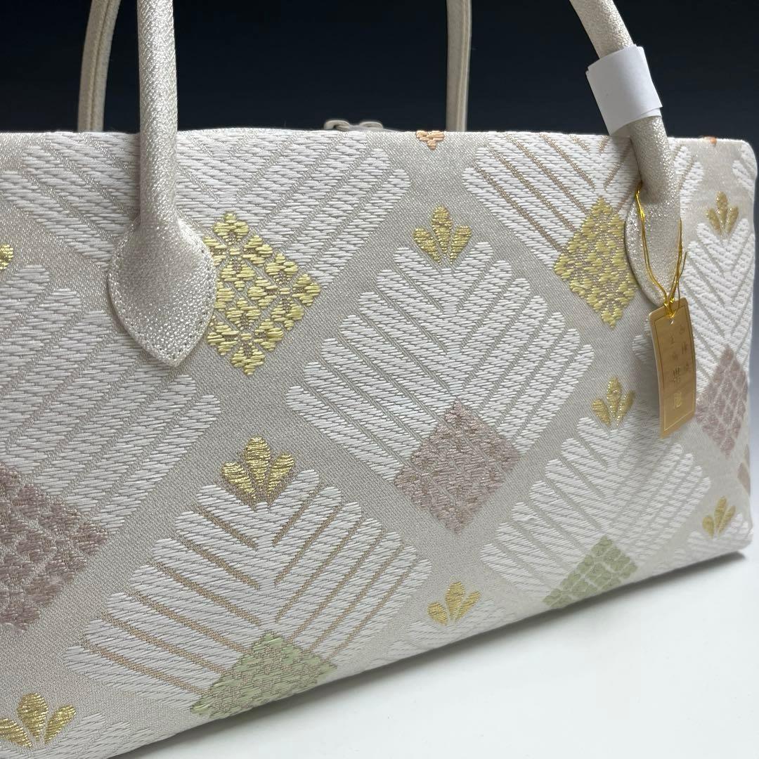 新品未使用品　京都 西陣織正絹帯地使用　利休バッグお茶席　25913