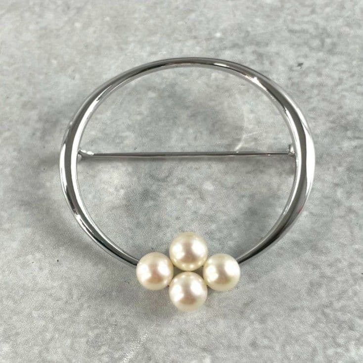MIKIMOTO ミキモト ブローチ パール 真珠 シルバー SV 4粒