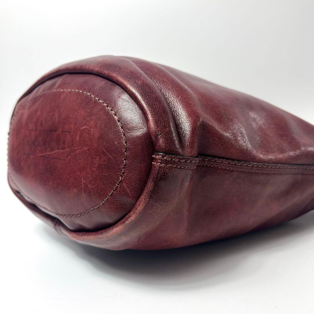 COACH オールドコーチ ショルダーバッグ グラブタンレザー ボルドー 881