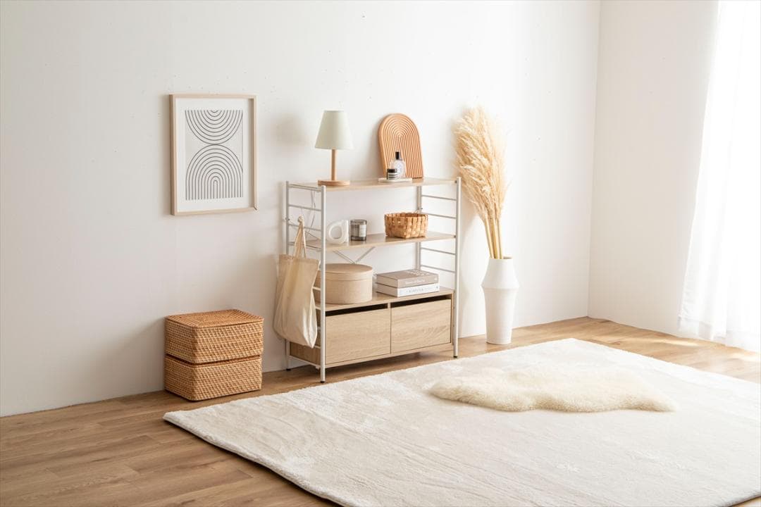 【送料無料】【幅80cm】Laulu 引き出し付きシェルフ 棚 キャスター 収納