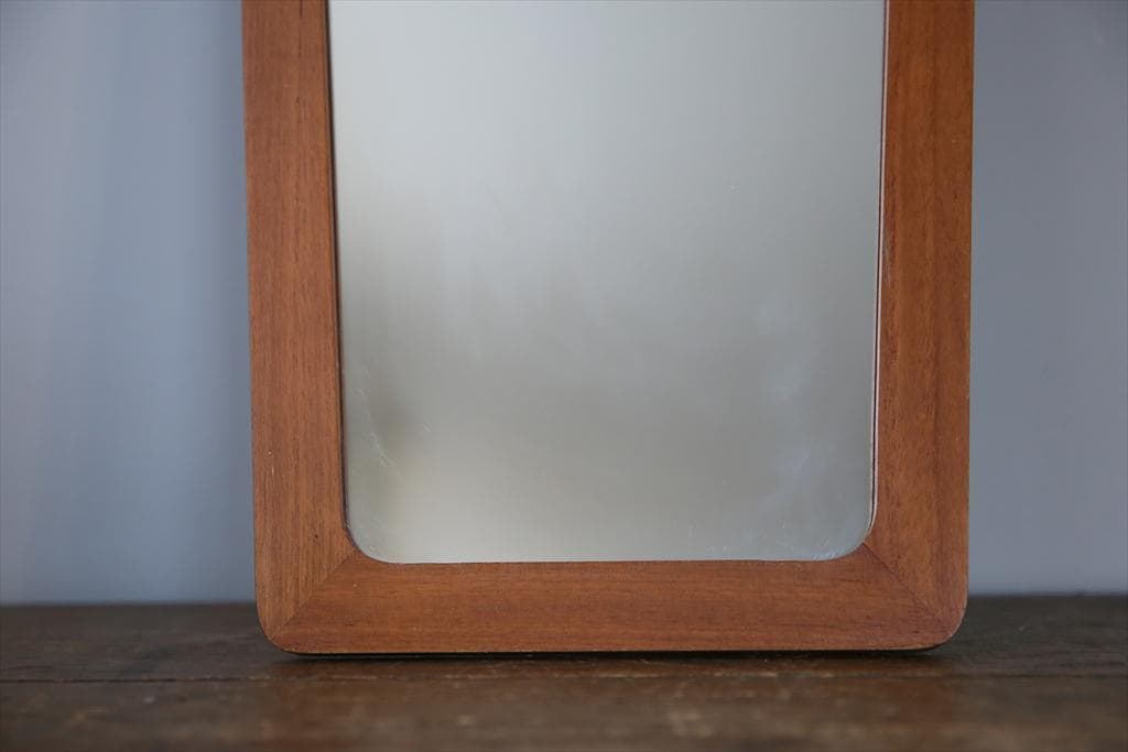 英国アンティークチークウォールミラー/木製壁掛け鏡/立鏡/姿見(91-249-1