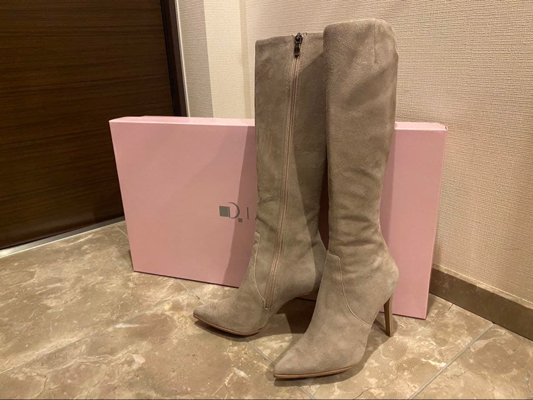 DIANA ダイアナ スエード ロングブーツ ダーク ベージュ UL 69234