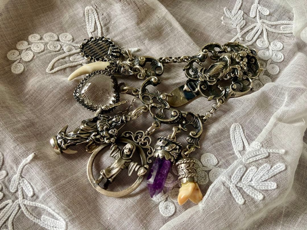 ＊専用ページ＊アンティーク シャトレーン シルバー製 アメジスト水晶 聖母マリア