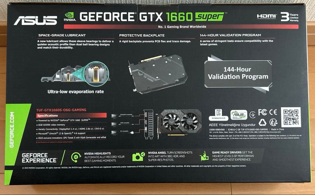 グラフィックボード・グラボ・ビデオカード ASUS NVIDIA TUF-GTX1660S-O6G-GAMING