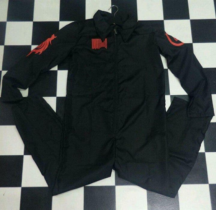 ハードコアメタルバンドslipknotバーコードつなぎナンバー4ツナギ黒