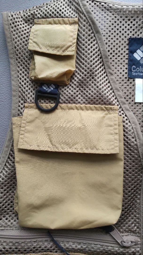 ※古着 90s Columbia メッシュフィッシングベスト ベージュ Ｍサイズ