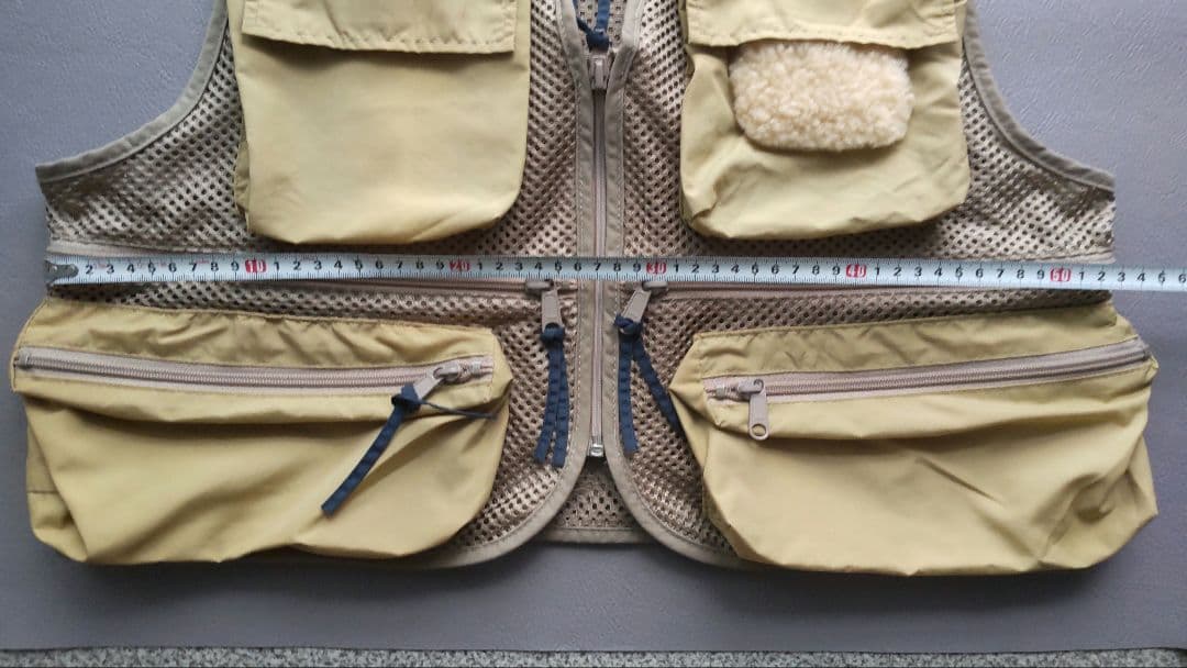 ※古着 90s Columbia メッシュフィッシングベスト ベージュ Ｍサイズ