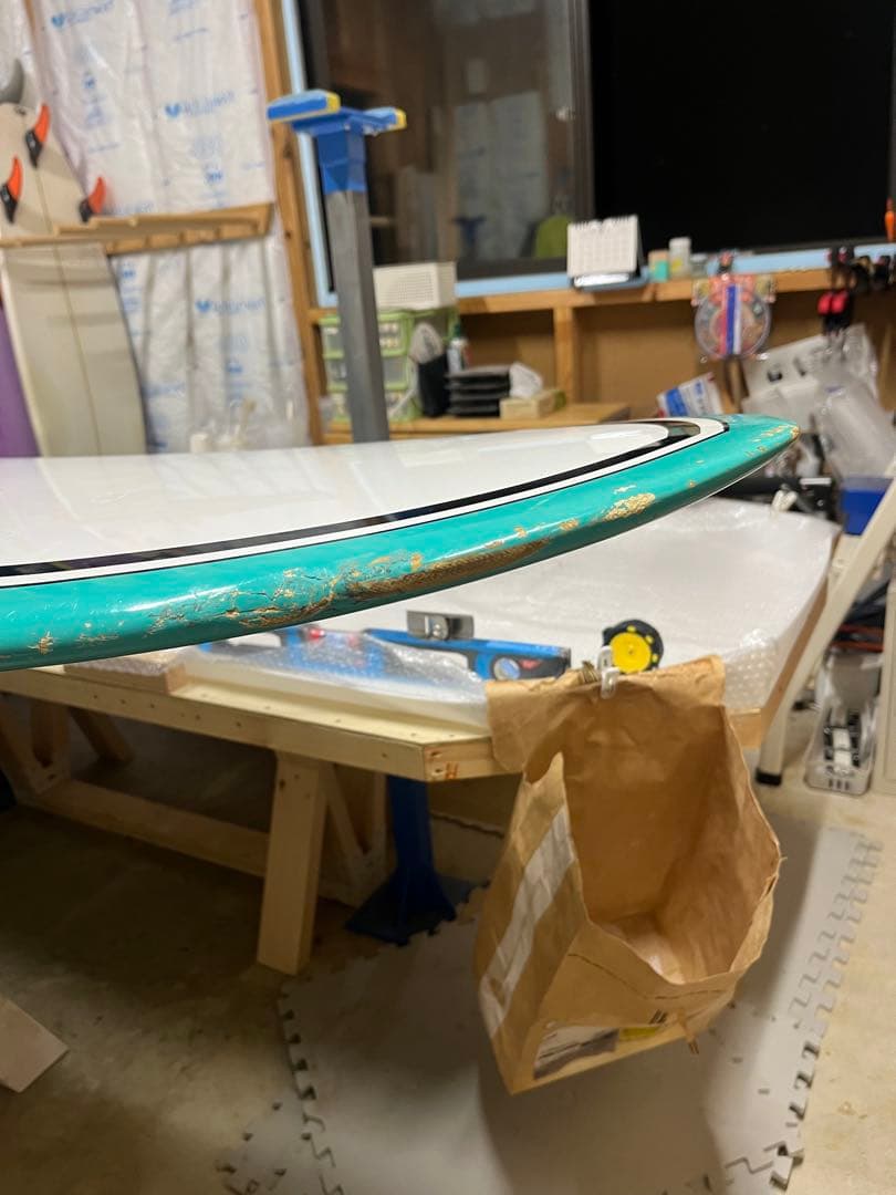 Hap Jacobs ロングボード ホワイト/ターコイズ