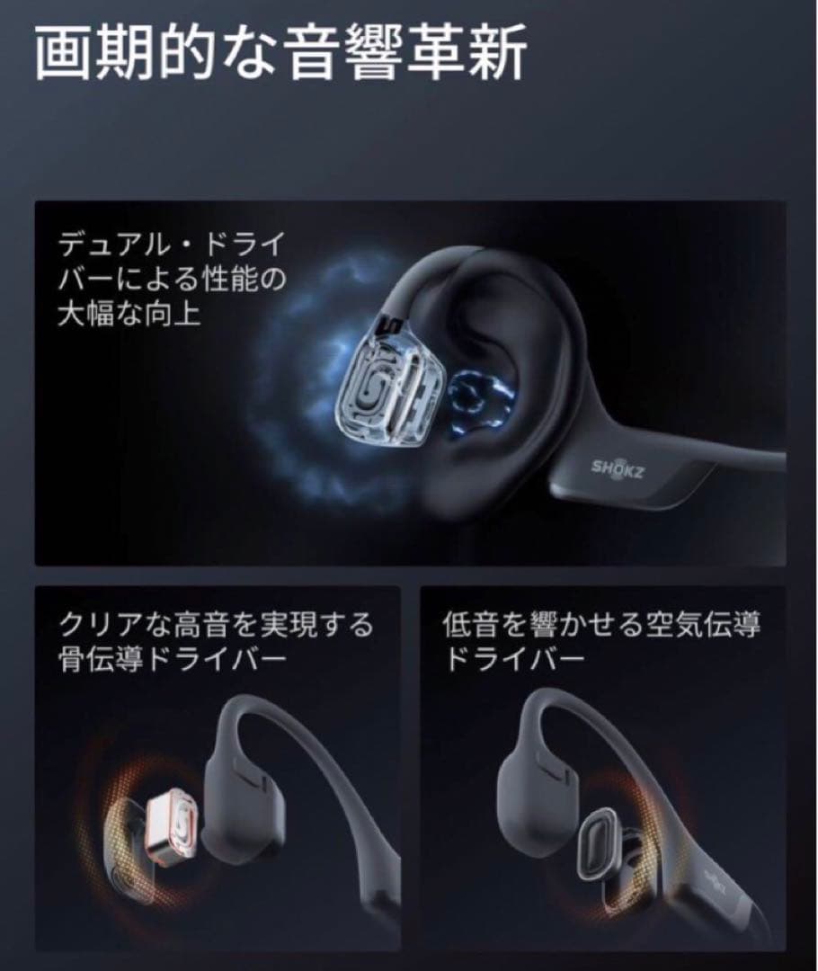 SHOKZ OPEN RUN PRO 2 骨伝導イヤホン 標準サイズ