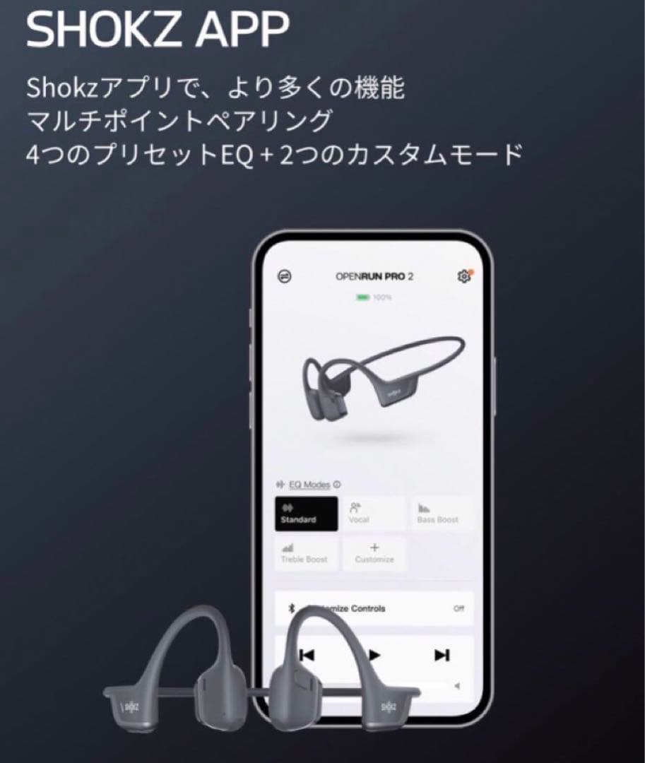 SHOKZ OPEN RUN PRO 2 骨伝導イヤホン 標準サイズ