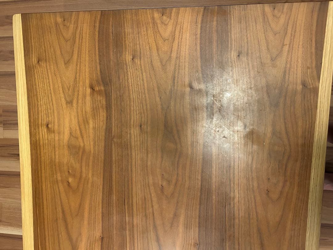 [都内引き取り限定]ウォールナット材 曲線こたつテーブル折り畳み式