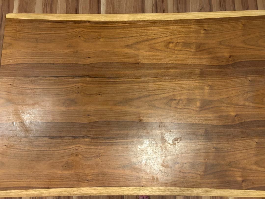 [都内引き取り限定]ウォールナット材 曲線こたつテーブル折り畳み式