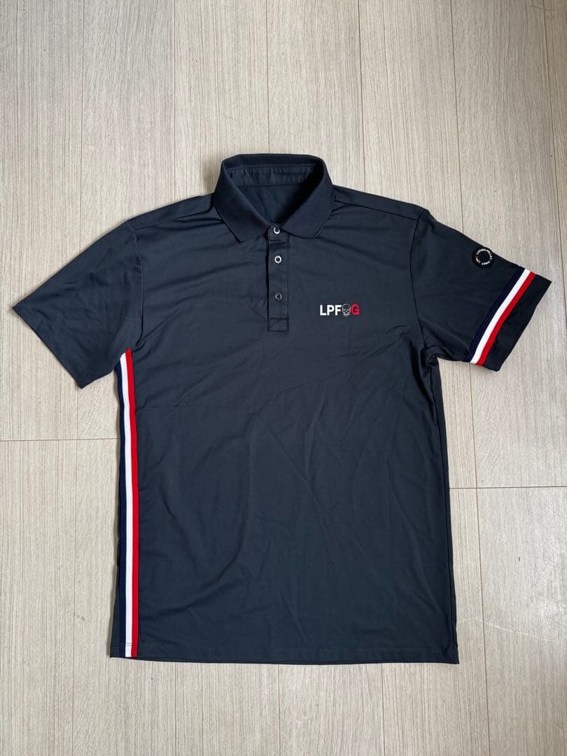 LPFG メンズ スカル＆トリコロールバンド 半袖ポロシャツ　美品