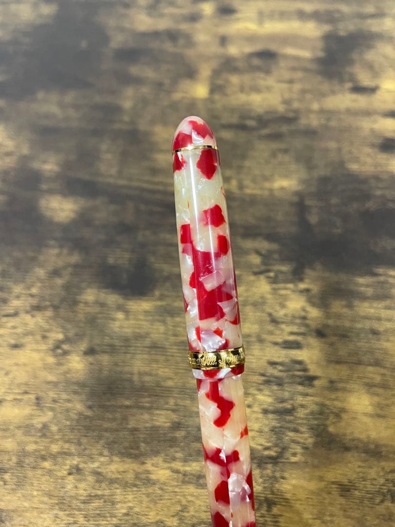 試筆のみ　セルロイド　金魚　14金　細字　プラチナ　万年筆　3776 備品付き