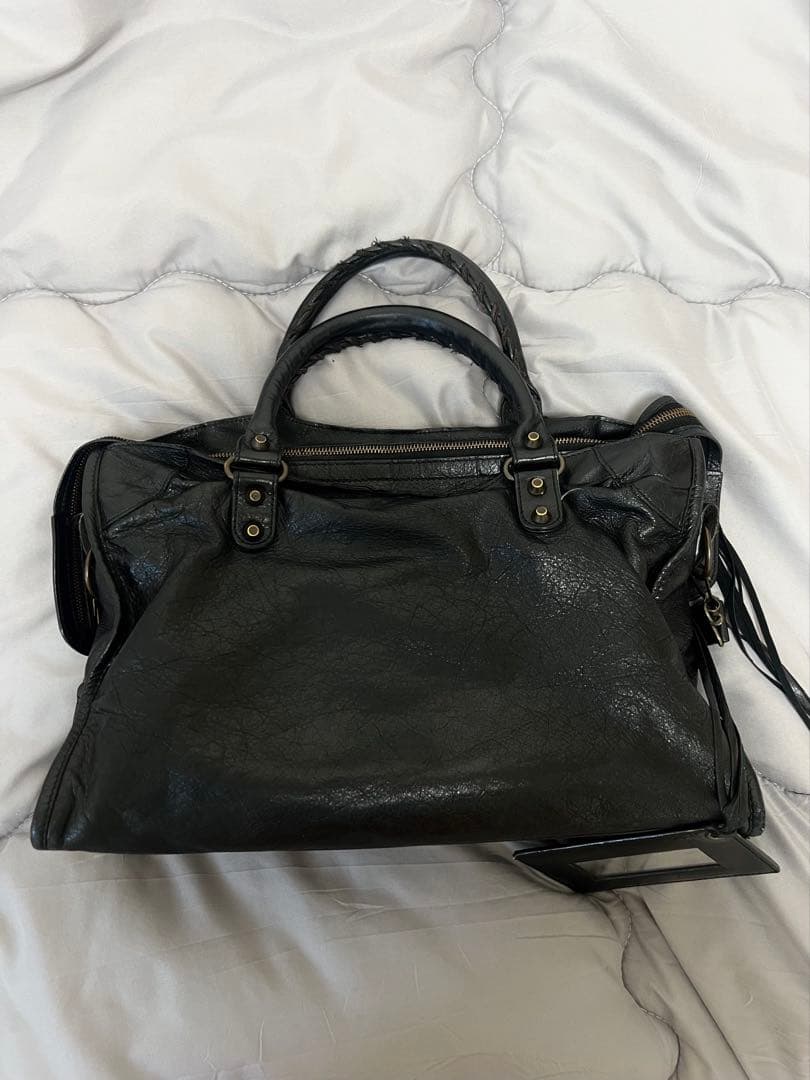 バレンシアガ ザ・シティ 2WAY ハンドバッグ ブラック ヴィンテージ加工