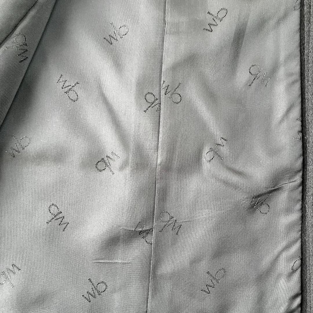 美品　wb　ダブルビー　カシミヤ100％ロングコート　黒　ブラック　796