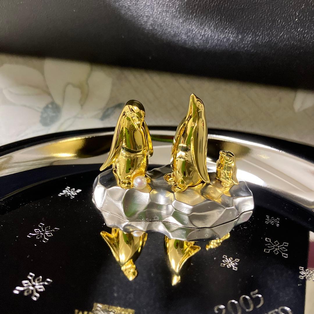 ミキモト 2005 限定 ペンギン 親子 トレー トレイ　パール 真珠 ベビー