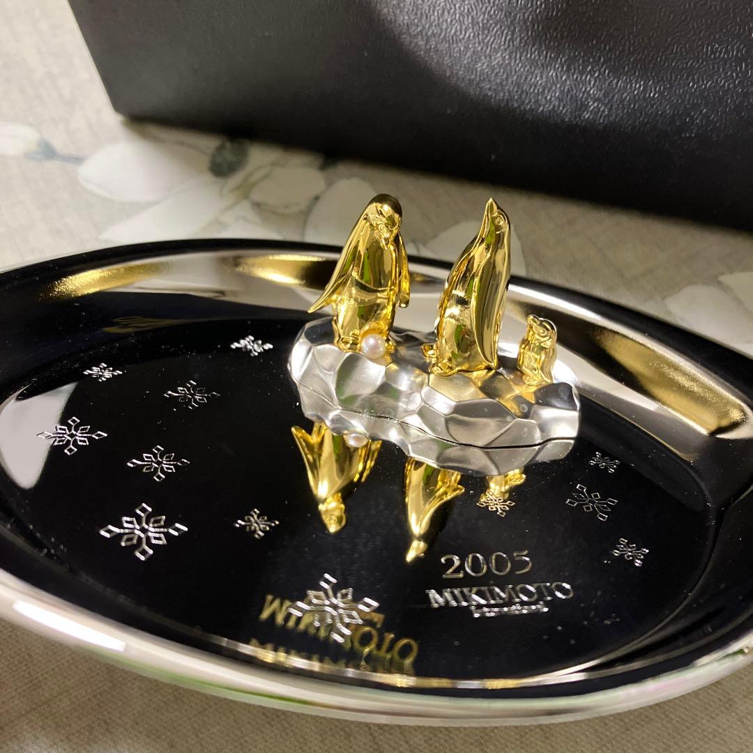 ミキモト 2005 限定 ペンギン 親子 トレー トレイ　パール 真珠 ベビー