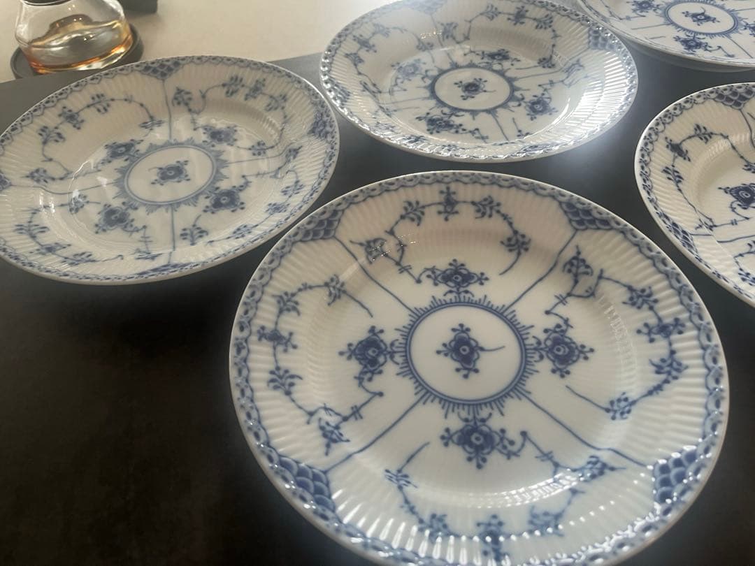 ロイヤルコペンハーゲン　ブルーフルーテッド ハーフレース プレート 19cm