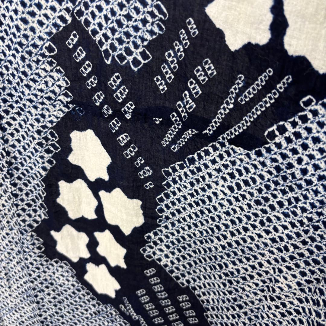 さき723様　AK-7472 鳴海有松絞り 浴衣 可愛い絞り染め 藍染 木綿