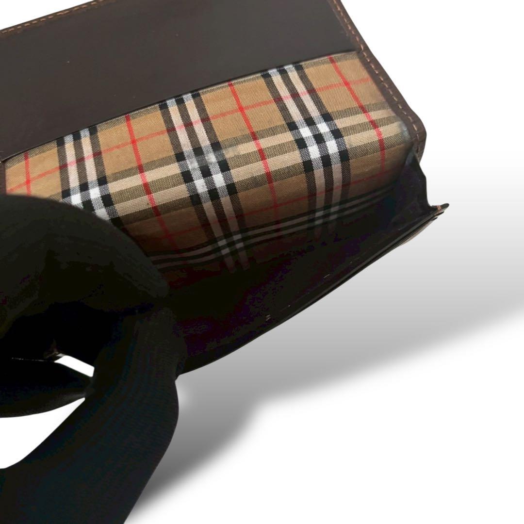 バーバリー　ノバチェック　名刺入れ　カード入れ　ブラウン　ゴールド金具