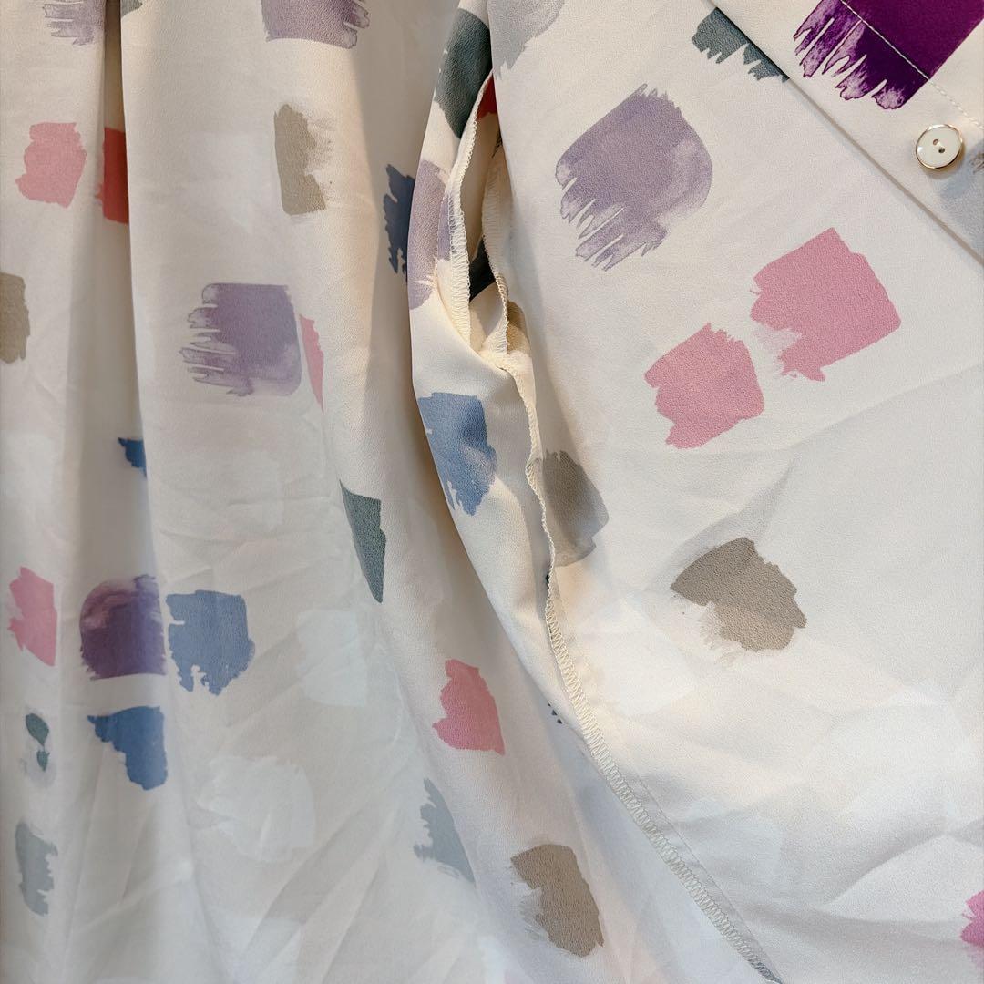 【美品】グレースコンチネンタル ダイアグラム マルチプリントブラウス M