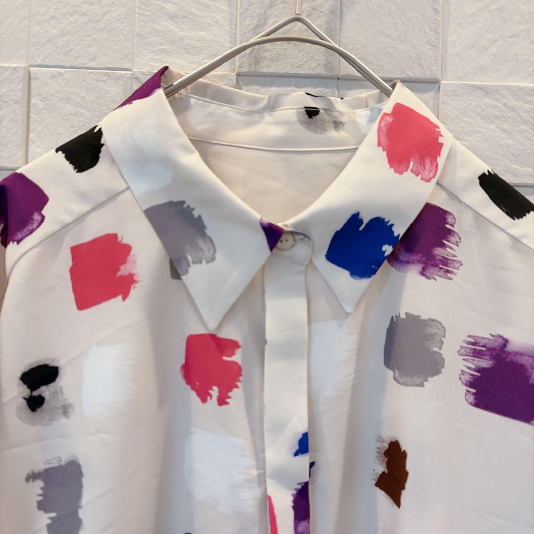 【美品】グレースコンチネンタル ダイアグラム マルチプリントブラウス M